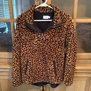 Time and Tru Animal Print Fleece Jacket